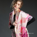 Silk Satin Scarf Digital Printing Long Scarf Shawl for Autumn Sp898-1